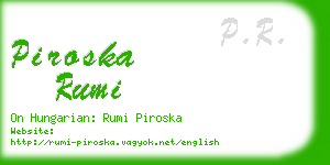 piroska rumi business card